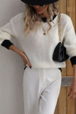 Plain Round Neck Knit Pullover Sweaters
