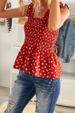 Red Floral Smock Tank