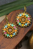 Metal and Stone Western Round Earrings MOQ 5pcs