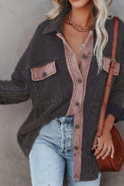 Waffle Button Down Pocketed Shacket Jackets Women UNISHE Wholesale