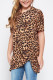 Brown Leopard Print Twist Girls Tee