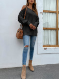 Plain Cold Shoulder Strappy Sweaters