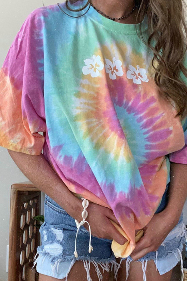 Tie Dye Short Sleeves Top