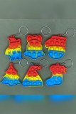 POP IT Christmas Santa Claus Push Bubble Keychain 6pcs Unishe Wholesale MOQ5pcs