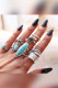 Turquoise Ring 8pcs Set MOQ 5sets