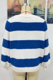 Color Block Striped Loose Pullover Sweaters