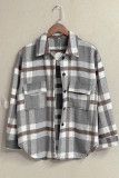 Plaid Button Down Pocketed Shacket Jackets Women UNISHE Wholesale