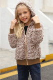 Brown Girls' Faux Fur Bomber Jacket