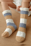 Plush Knit Striped Slipper Socks MOQ 12pcs