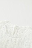 White Lace Hollow Out Sleeveless T-Shirt