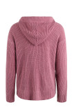 Plain Front Open Zipper Hooded Sweater Cardigans
