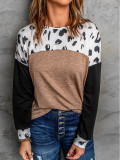 Leopard Colorblock Long Sleeve Top