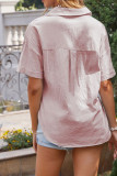 Button Down V Neck Cotton Blend Tops Unishe Wholesale