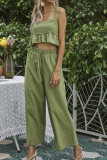 Solid Halter Crop Top & Pants 2PCS Set Unishe Wholesale