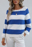 Color Block Striped Loose Pullover Sweaters