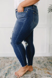 Animal Inner Patches Ripped Plus Size Jeans