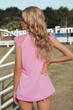 Pink Lace Cape Flowy Tank Top