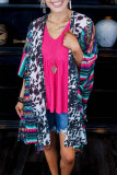 Multicolor Cow Serape Aztec Print Kimono Cardigan