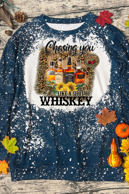 Whiskey Print Long Sleeve Top Women UNISHE Wholesale