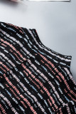 Black Pattern Print Button Down Shirt