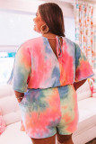 Multicolor Tie Dye Plus Size Romper