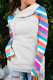 Gray Printed Raglan Sleeve Waffle Hoodie