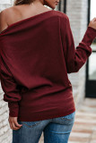 Red Ribbed Zip Knit Top