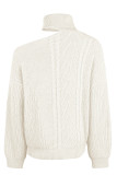 Cable Knit Cut Out Shoulder Pullover Sweaters