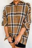 Plaid Half Sleeves Open Button Shirts