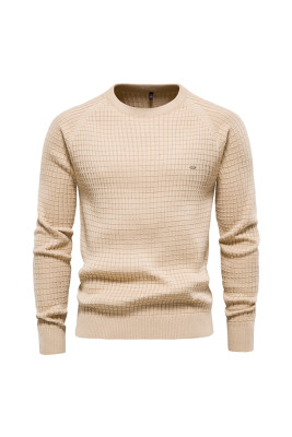 Plain Texture Men's Pullover Sweater