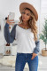 Blue Colorblock Patchwork Mesh Long Sleeve Top