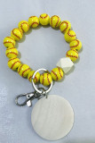Football Basketball Wool Beading Design Key Ring Pendant MOQ 3pcs