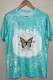 Retro Anti Social Butterfly O-neck Short Sleeve Top Women UNISHE Wholesale