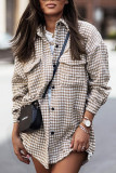 Tweed Houndstooth Single-breasted Shacket Coat with Pockets Unishe Wholesale