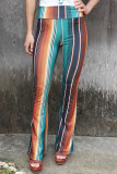 Colorful Stripe High Waist Slim Flare Pants Unishe Wholesale