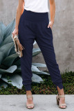 Blue Pocketed Cotton Joggers