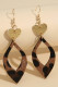 Hairy Leopard Diamond with PU Heart Earrings MOQ 5pcs
