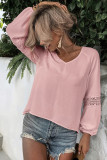 Chiffon Lantern Sleeve Lace Blouse Unishe Wholesale