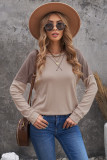 Khaki Color Block Raglan Sleeve Top