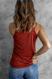Wine Red Ladder Hollow-out Tank Top