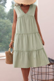 Solid Color V Neck Loose Dress Unishe Wholesale