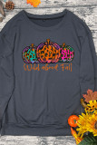 Fall Pumpkin Print O-neck Long Sleeve Sweatshirts Women UNISHE Wholesale