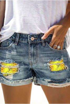 American Flag Ripped Jeans Shorts Unishe Wholesale