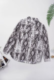 Wild Snake Print Shirt with Pockets