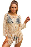Long Sleeve Hollow-out Crochet Beachwear