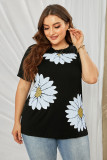 Daisy Graphic Ripped Plus Size Tee