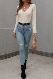 Plain V Neck Knitting Pullover Sweater