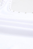 White Studded Ribbed Tank Top