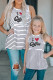 Family Matching I Love Coffee Heart Print Striped Tank Top