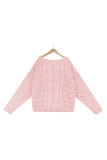 Off Shoulder Cable Knit Hollow Loose Sweater